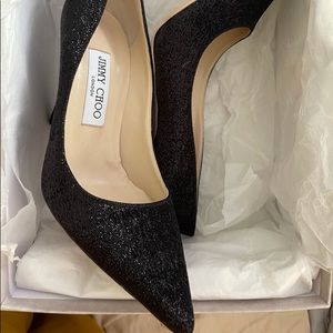 RARE! Jimmy Choo Abel Lurex Black Pumps 4” 36,5
